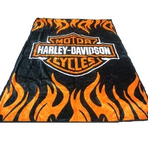 Harley Davidson plush throw